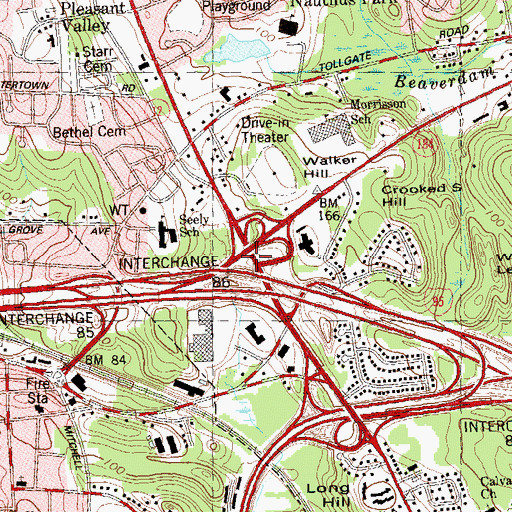 Topographic Map of Interchange 86, CT