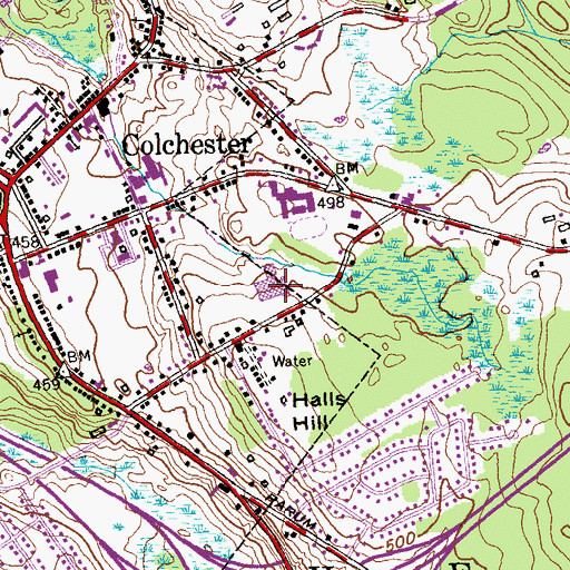 Topographic Map of Jack Jackter Elementary School, CT