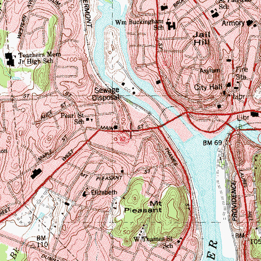 Topographic Map of Jenkins Field, CT