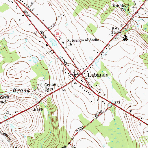Topographic Map of Jonathan Trumbull House, CT