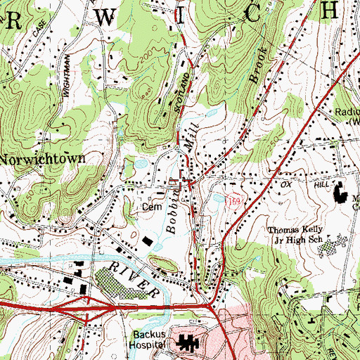 Topographic Map of Joseph Carpenter Store (historical), CT