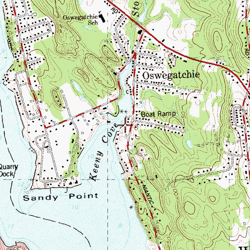 Topographic Map of Kiddie Beach, CT