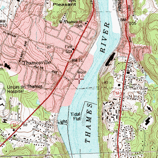 Topographic Map of Kinney Flat, CT