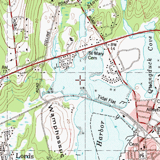 Topographic Map of Lamberts Cove, CT