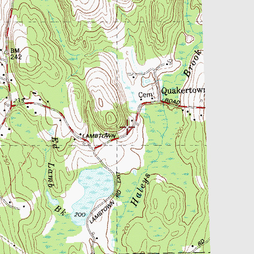 Topographic Map of Lambstown School (historical), CT