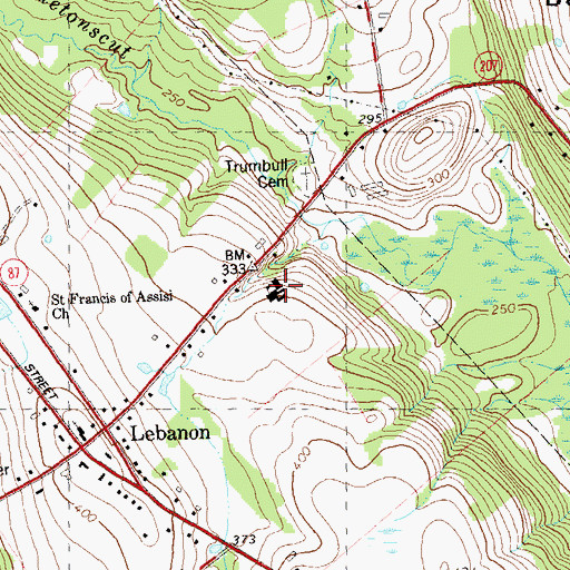 Topographic Map of Lebanon Elementary School, CT