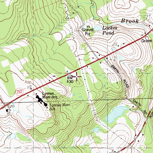 Topographic Map of Lebanon Middle School, CT
