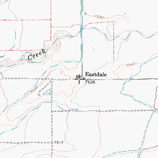 Topographic Map of Eastdale, CO