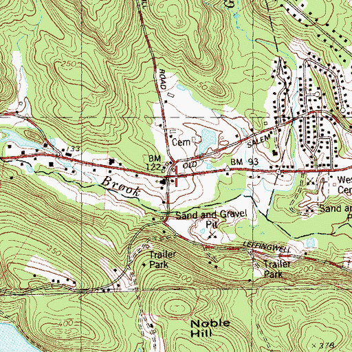 Topographic Map of Leffingwell School (historical), CT