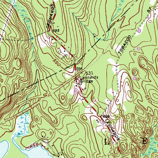 Topographic Map of Leonard Bridge Station (historical), CT