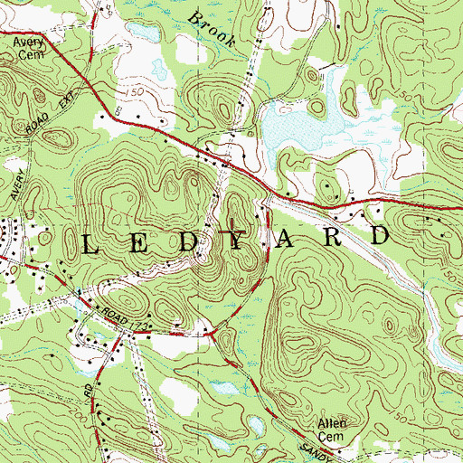 Topographic Map of Levi Chapman Cemetery, CT