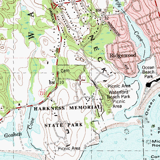 Topographic Map of Liebling Wood Library, CT