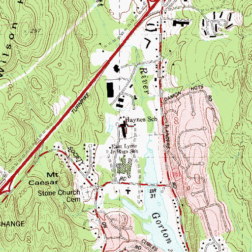 Topographic Map of Lillie B Haynes Elementary School, CT