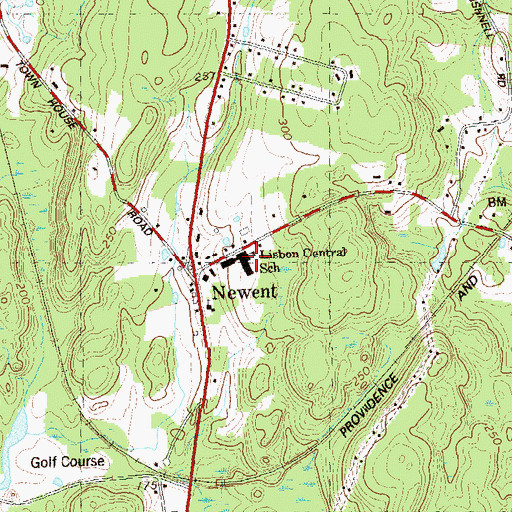 Topographic Map of Lisbon Central Elementary School, CT