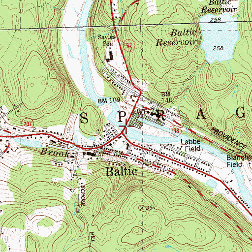 Topographic Map of Lords Bridge, CT