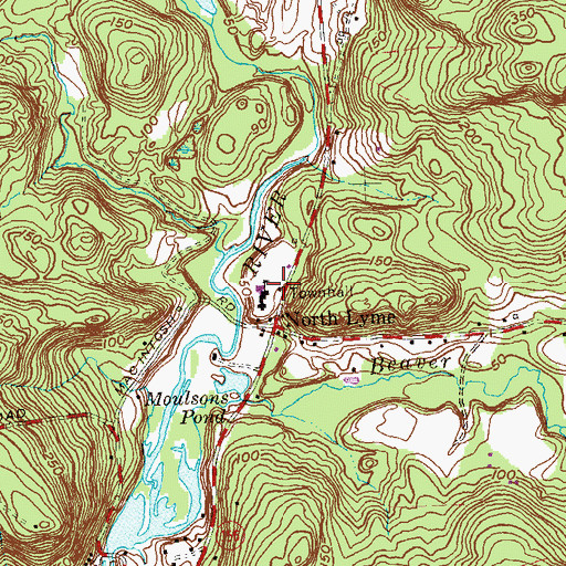 Topographic Map of Lyme Town Hall, CT