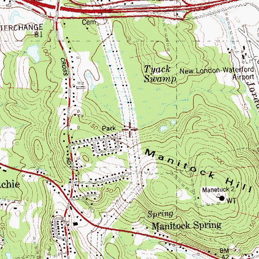Topographic Map of Marilyn Road Park, CT