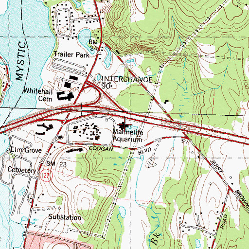 Topographic Map of Marinelife Aquarium, CT