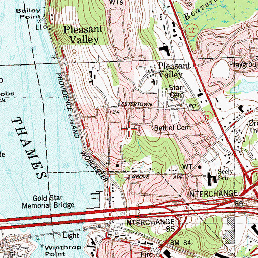 Topographic Map of Mary Morrison School, CT