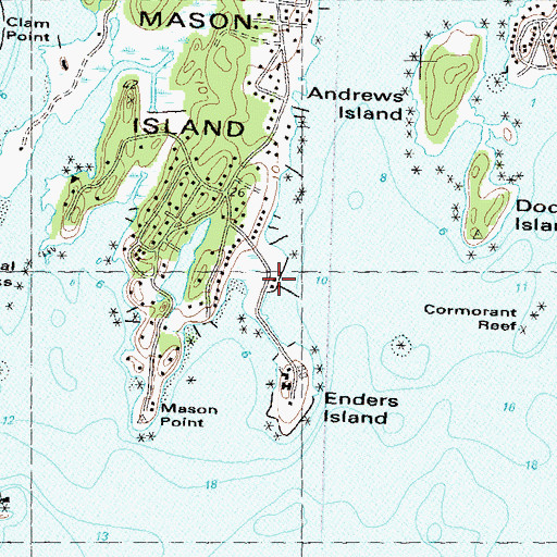 Topographic Map of Mason Island Yacht Club Pier, CT
