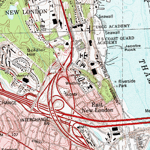 Topographic Map of McKinley Park, CT