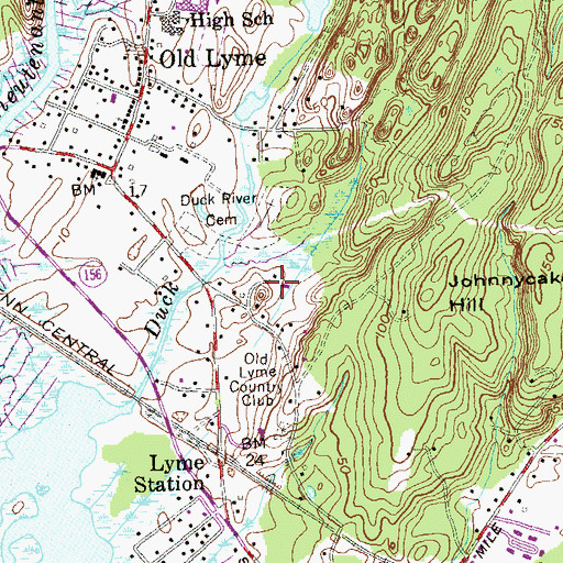 Topographic Map of Meeting House Hill, CT