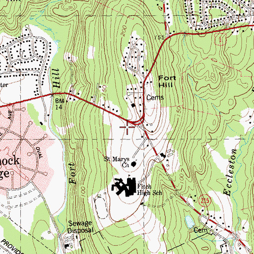 Topographic Map of Merritt Park, CT