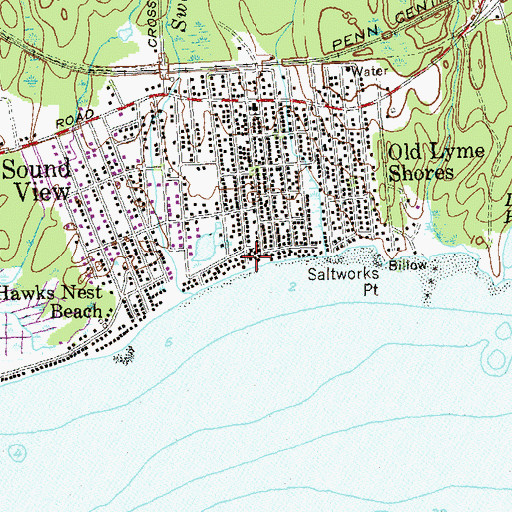 Topographic Map of Miami Shores, CT