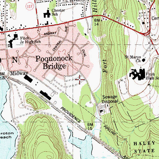 Topographic Map of Midway Oval Park, CT