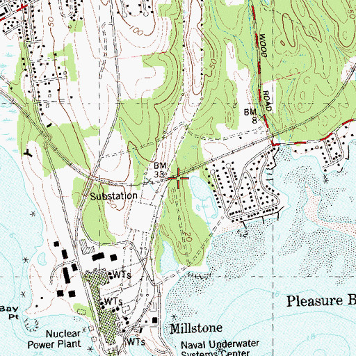 Topographic Map of Millstone Energy Center, CT