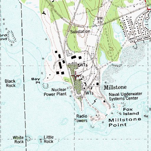 Topographic Map of Millstone Nuclear Power Plant, CT