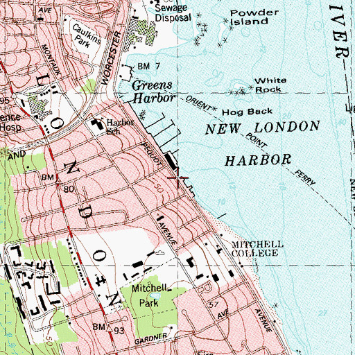 Topographic Map of Monte Cristo Cottage, CT