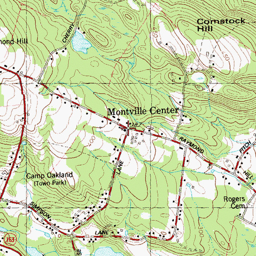 Topographic Map of Montville Center Congregational Church, CT