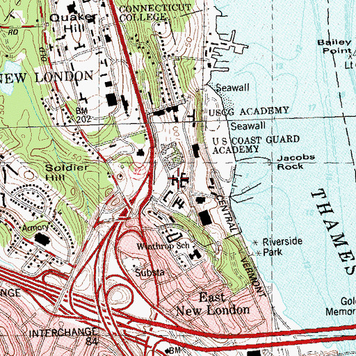 Topographic Map of Munro Hall, CT