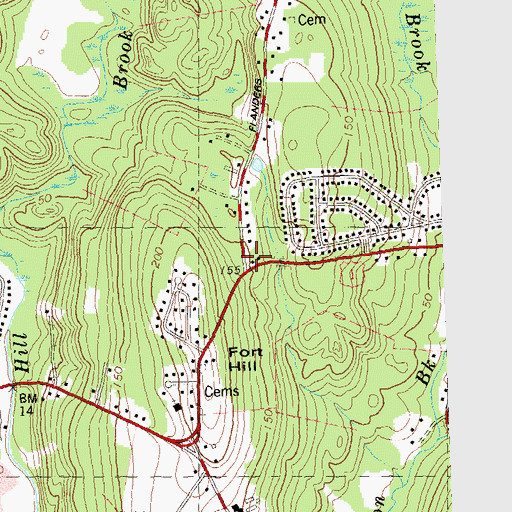 Topographic Map of Mystic River Historic District, CT