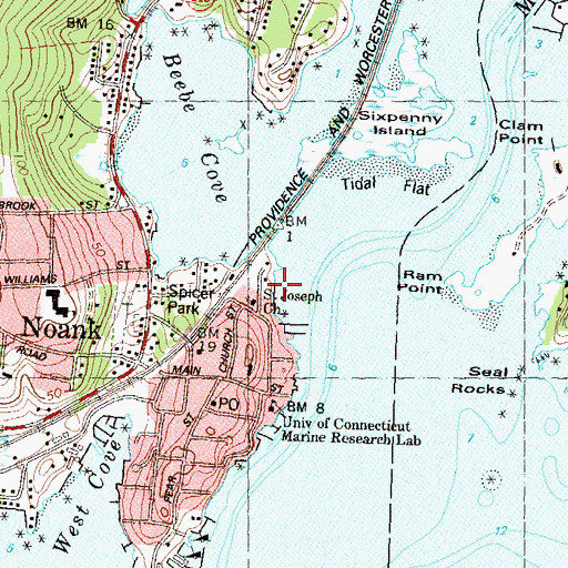 Topographic Map of Mystic Shipyard, CT