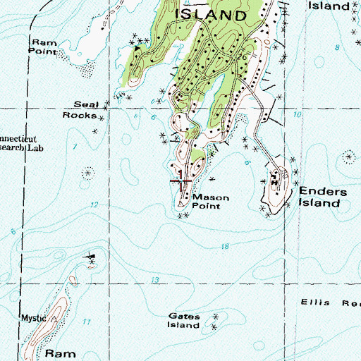 Topographic Map of Nauyaug Coast, CT