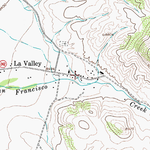 Topographic Map of La Valley, CO
