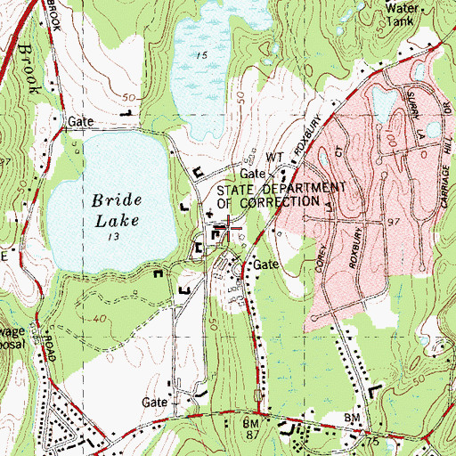 Topographic Map of Niantic Library Connecticut Correctional Institution, CT