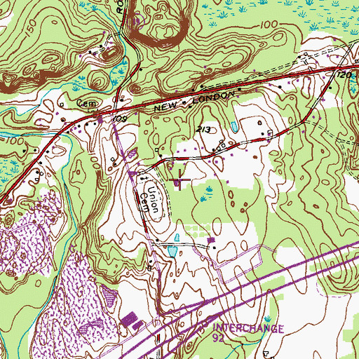 Topographic Map of North Stonington Christian Academy, CT