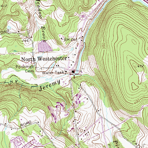 Topographic Map of North Westchester Pond, CT