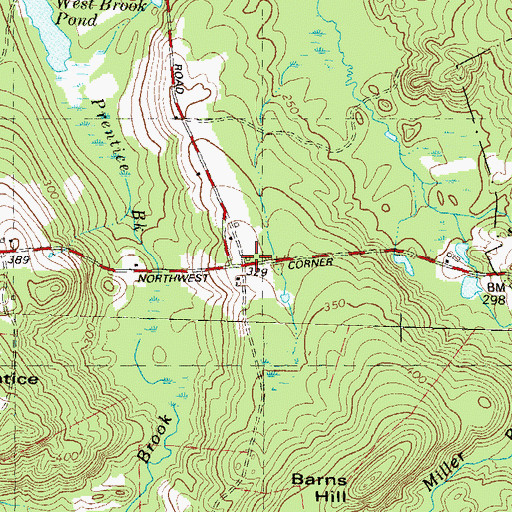 Topographic Map of Northwest Corner School (historical), CT