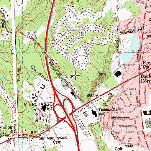 Topographic Map of Norwich Alliance Church, CT