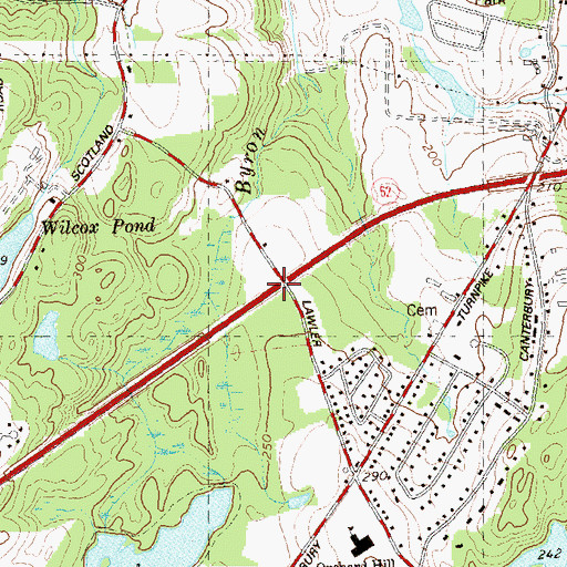 Topographic Map of Norwich Worship Center, CT