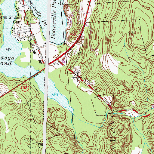 Topographic Map of Old Kinne Cemetery, CT