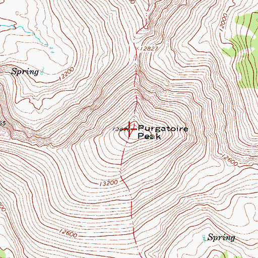 Topographic Map of Purgatoire Peak, CO
