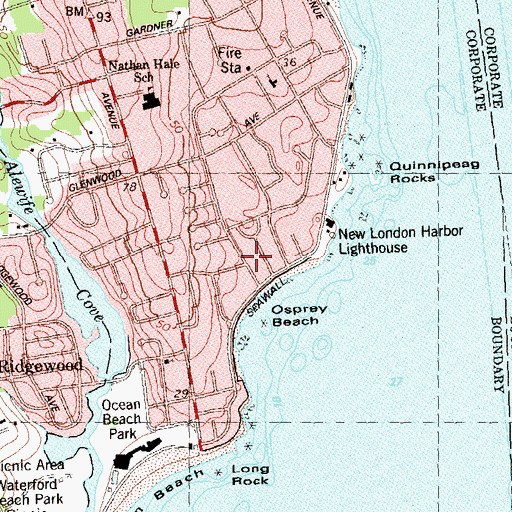 Topographic Map of Osprey Beach, CT
