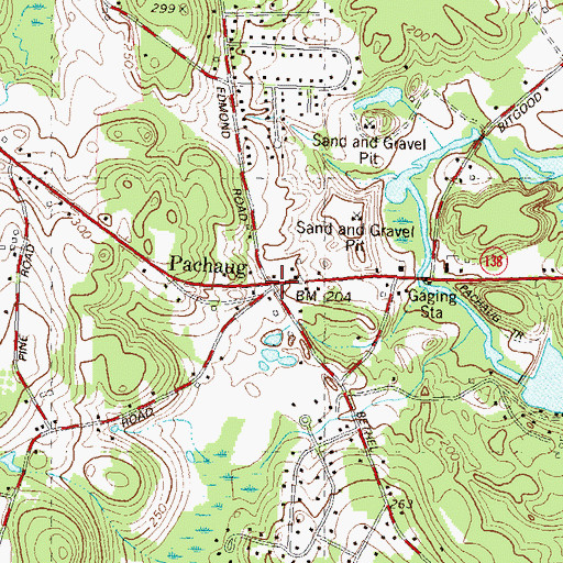 Topographic Map of Pachaug Green, CT