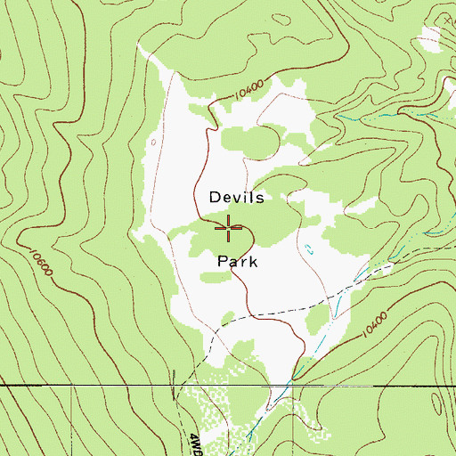 Topographic Map of Devils Park, CO
