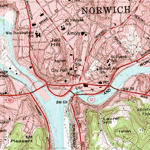 Topographic Map of Parlin Corner, CT
